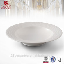 Ceramic soup plate, White porcelain soup plate, Hotel & restaurant tableware